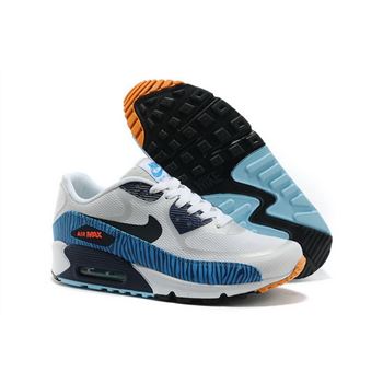 Nike Air Max 90 Prem Tape Unisex White Blue Running Shoes Online Store